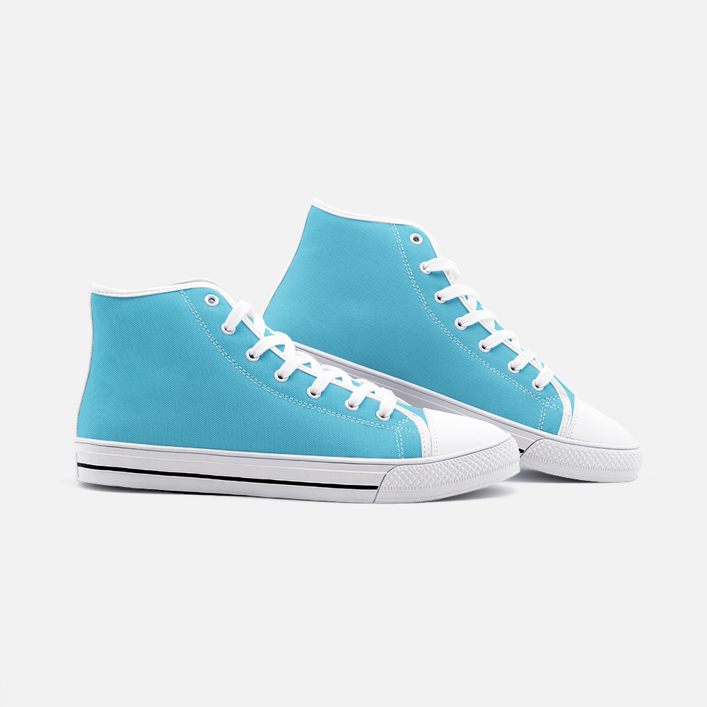Unisex High Top Canvas Shoes - Light Blue