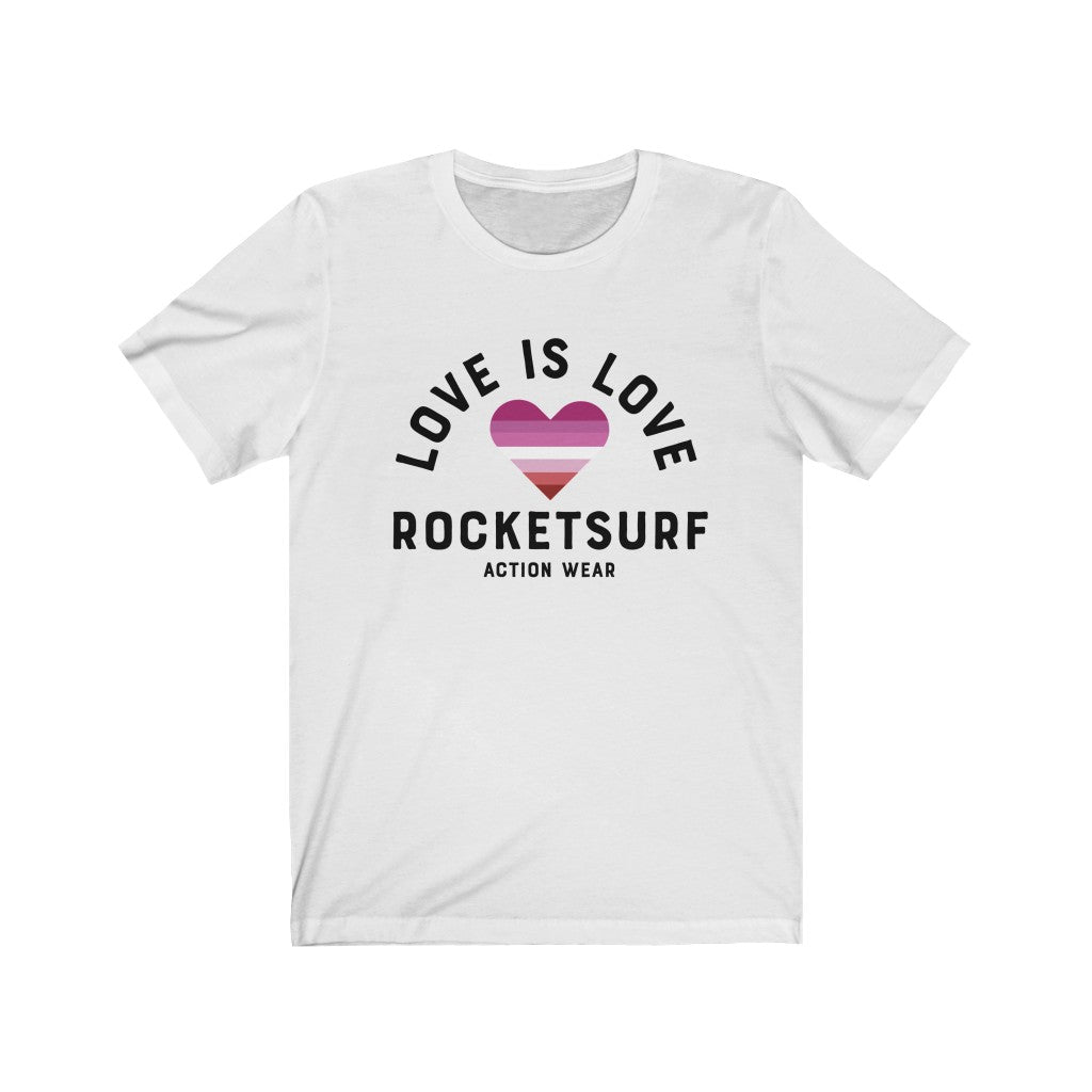 Love is Love Lesbian Pride Unisex Short Sleeve Tee