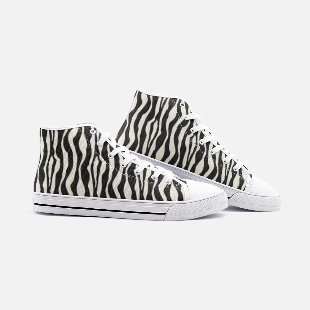 Unisex High Top Canvas Shoes - Zebra