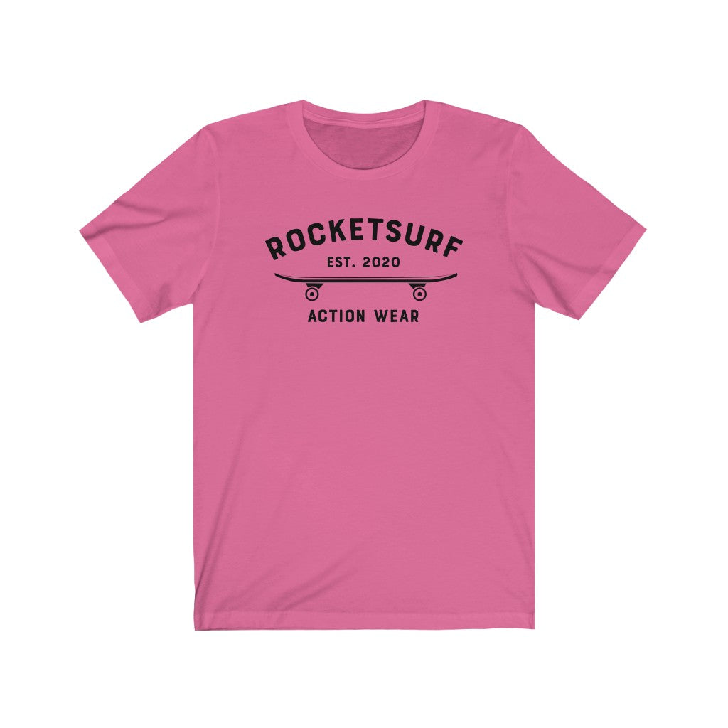 RocketSurf Black Skateboard Unisex Short Sleeve Tee