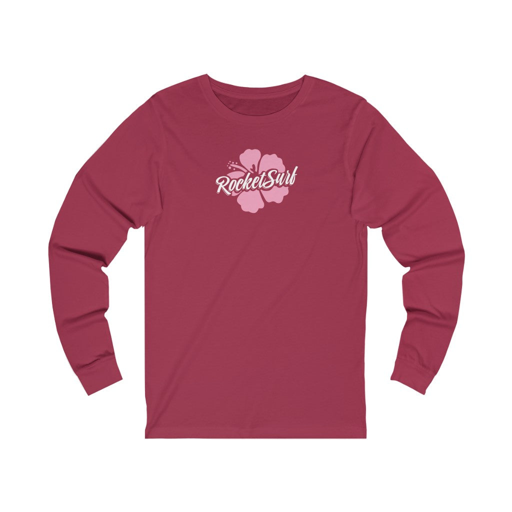 Unisex Jersey Long Sleeve Tee Pink Flower