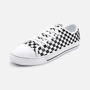 Unisex Low Top Canvas Shoes - Checkerboard
