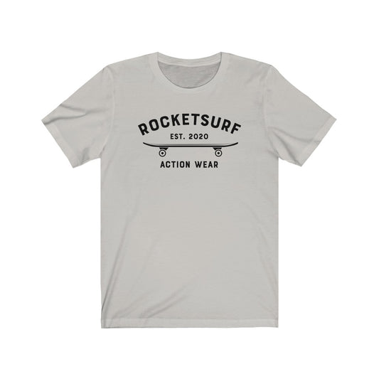 RocketSurf Black Skateboard Unisex Short Sleeve Tee