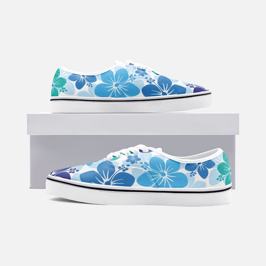 Unisex Canvas Low Cut Loafer Sneakers - Hibiscus