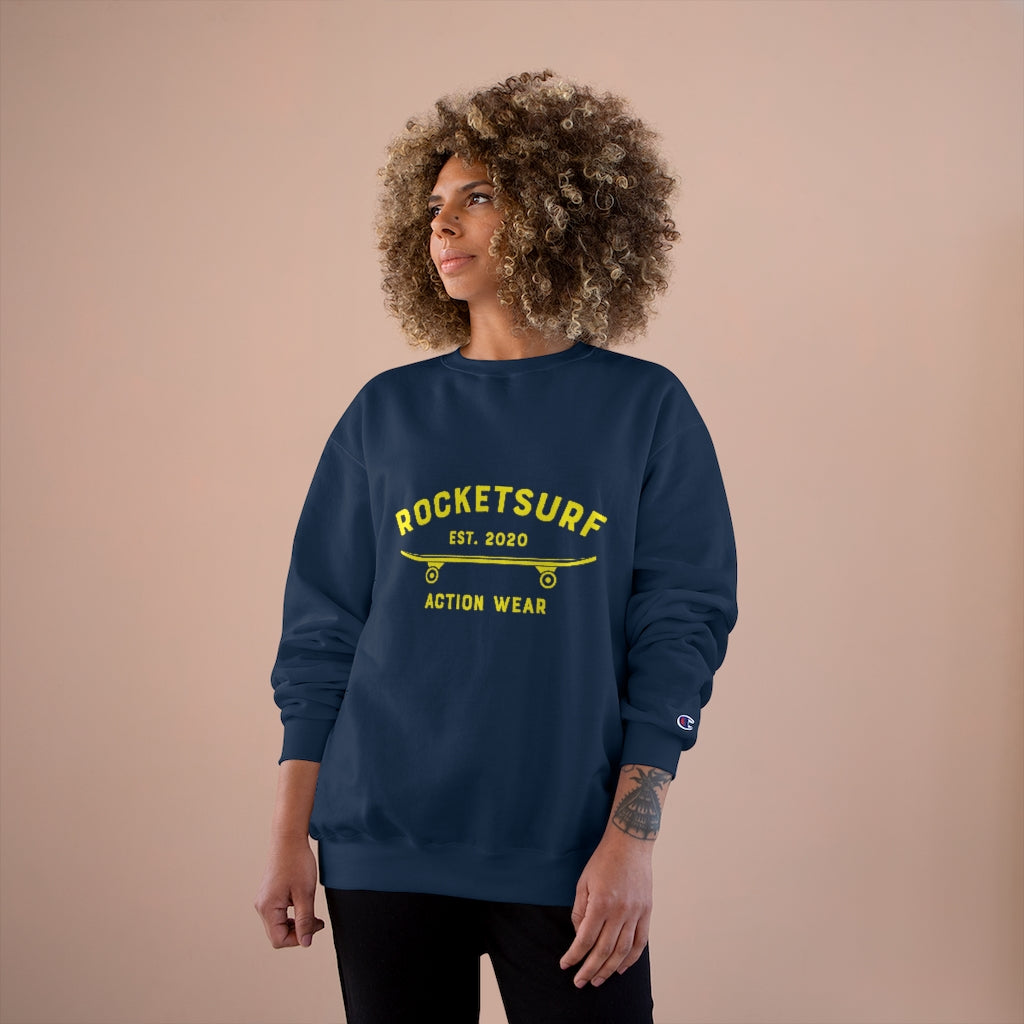 Champion Sweatshirt - RocketSurf Skate Club Light Yellow Lettering
