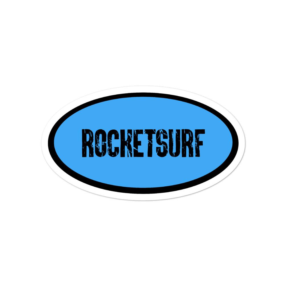 Surfboard Waterproof Vinyl Sticker - Cracked Log Blue Oval