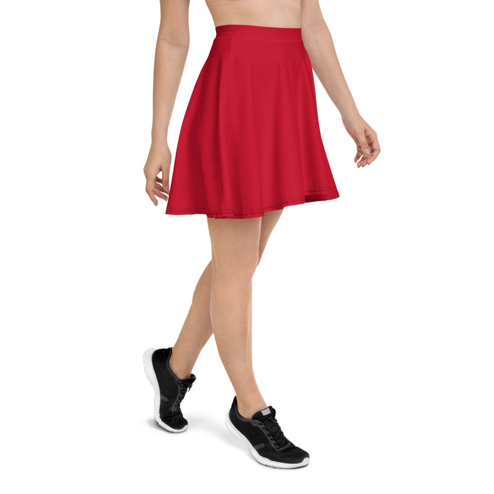 Plain Skater Skirt - Red