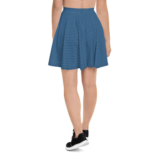 Skater Skirt - Blue Herringbone