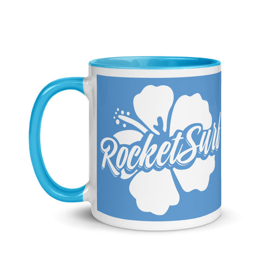 White Flower Mug with Color Inside