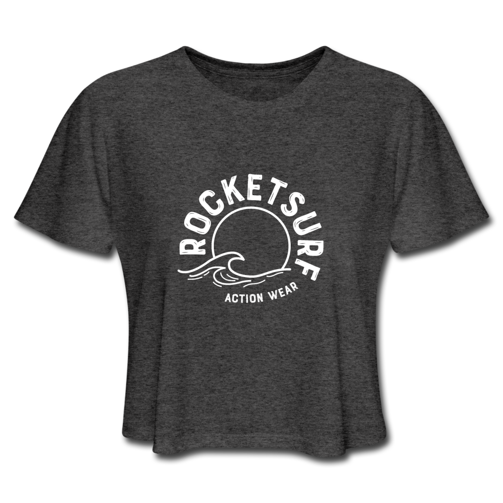 Women's Cropped Surf T-Shirt - deep heather