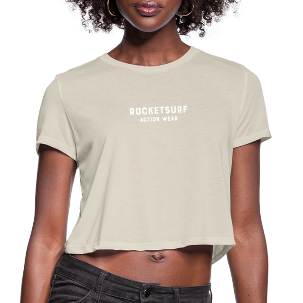 Women's Cropped T-Shirt - RocketSurf Logo - dust