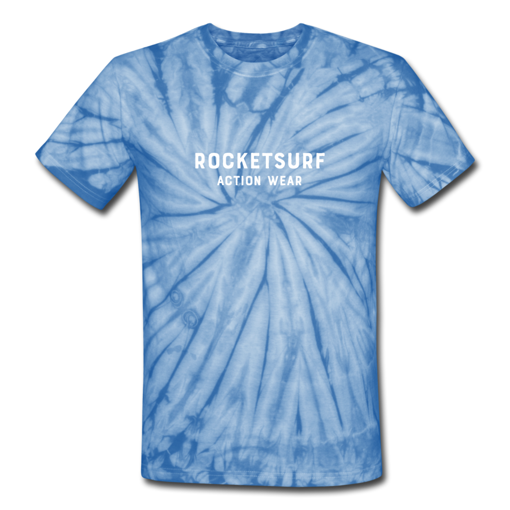 Unisex Tie Dye T-Shirt - RocketSurf Logo - spider baby blue