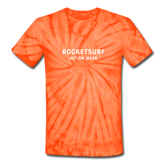 Unisex Tie Dye T-Shirt - RocketSurf Logo - spider orange