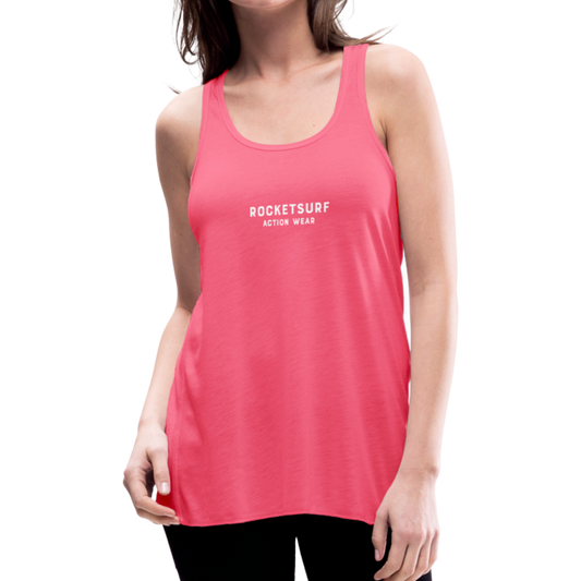 Women's Flowy Tank Top by Bella - RocketSurf Logo - neon pink
