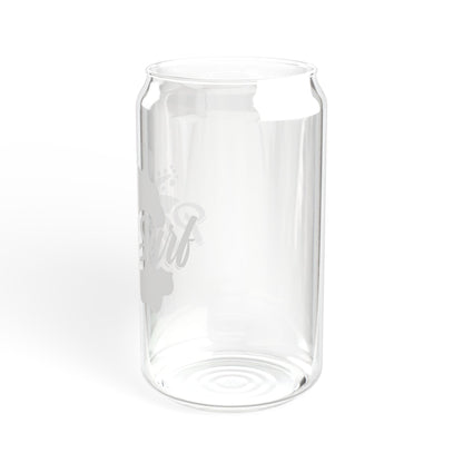 Hibiscus Sipper Glass 16oz – Eco Bamboo Lid & Straw