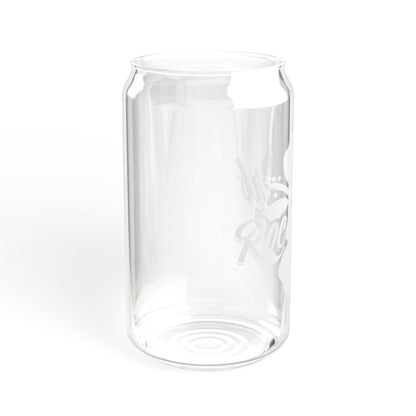 Hibiscus Sipper Glass 16oz – Eco Bamboo Lid & Straw