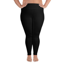 Load image into Gallery viewer, Ebony Plus Size Leggings - White Flower