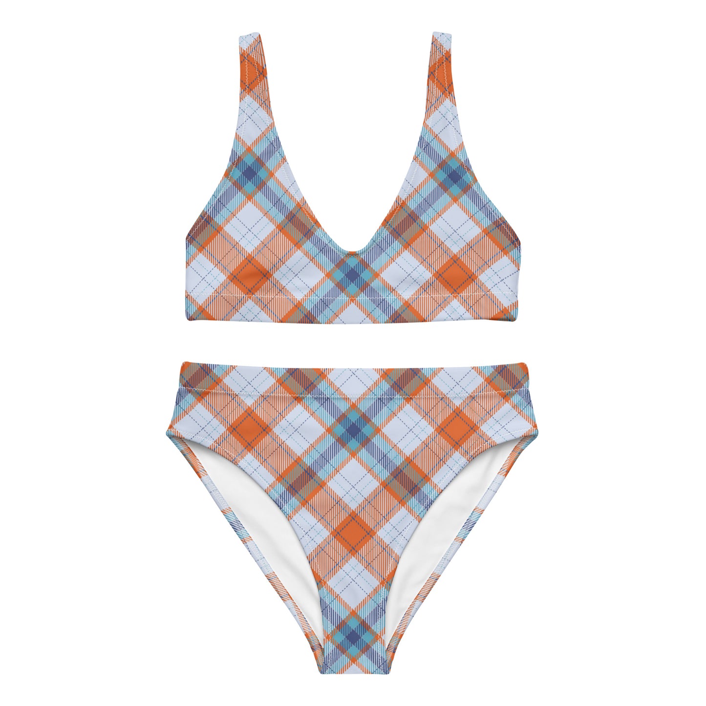 Tartan high-waisted bikini