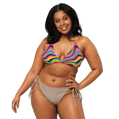 Retro Psychedelic string bikini top
