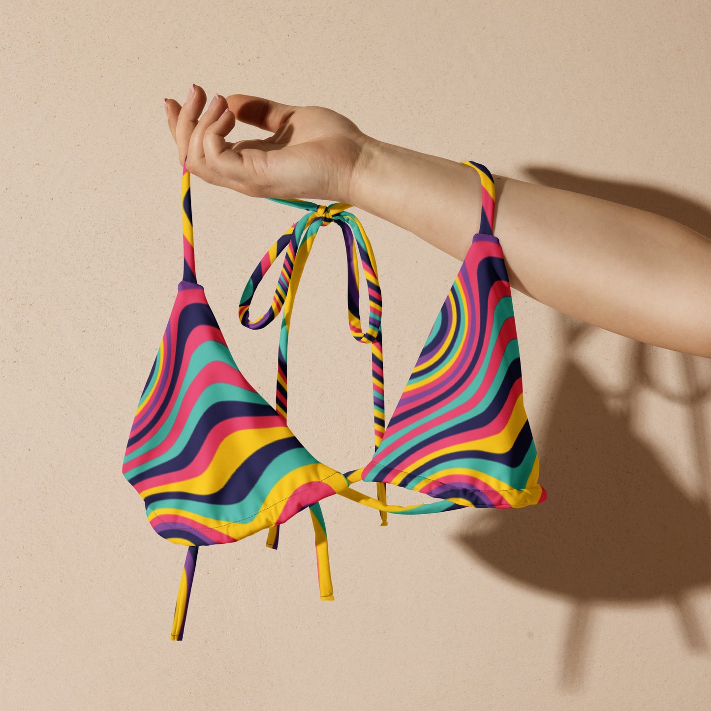 Retro Psychedelic string bikini top