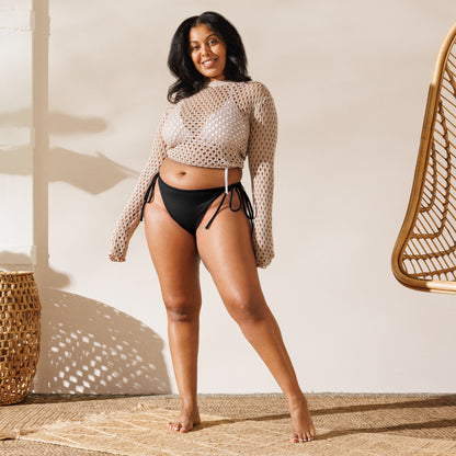 Ebony string bikini bottom