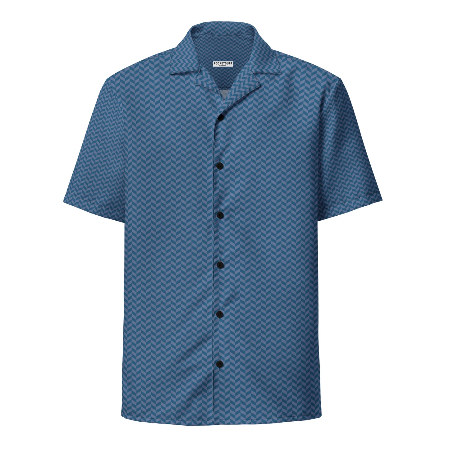 Unisex button shirt - Blue Herringbone