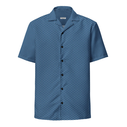 Unisex button shirt - Blue Herringbone