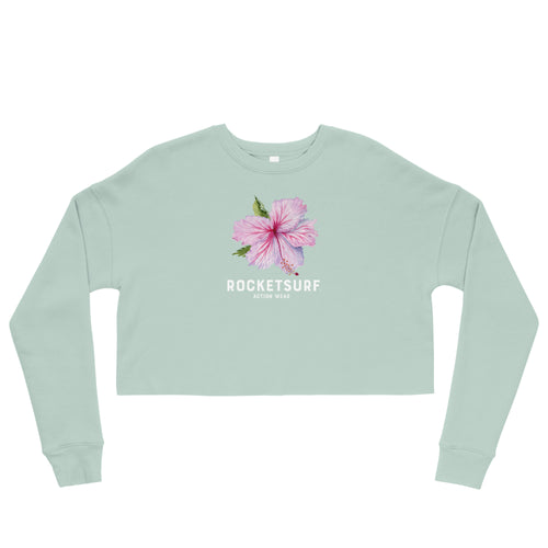 Hibiscus Flower Crop Sweatshirt