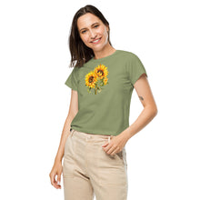 Load image into Gallery viewer, Sunflowers Women’s high-waisted t-shirt