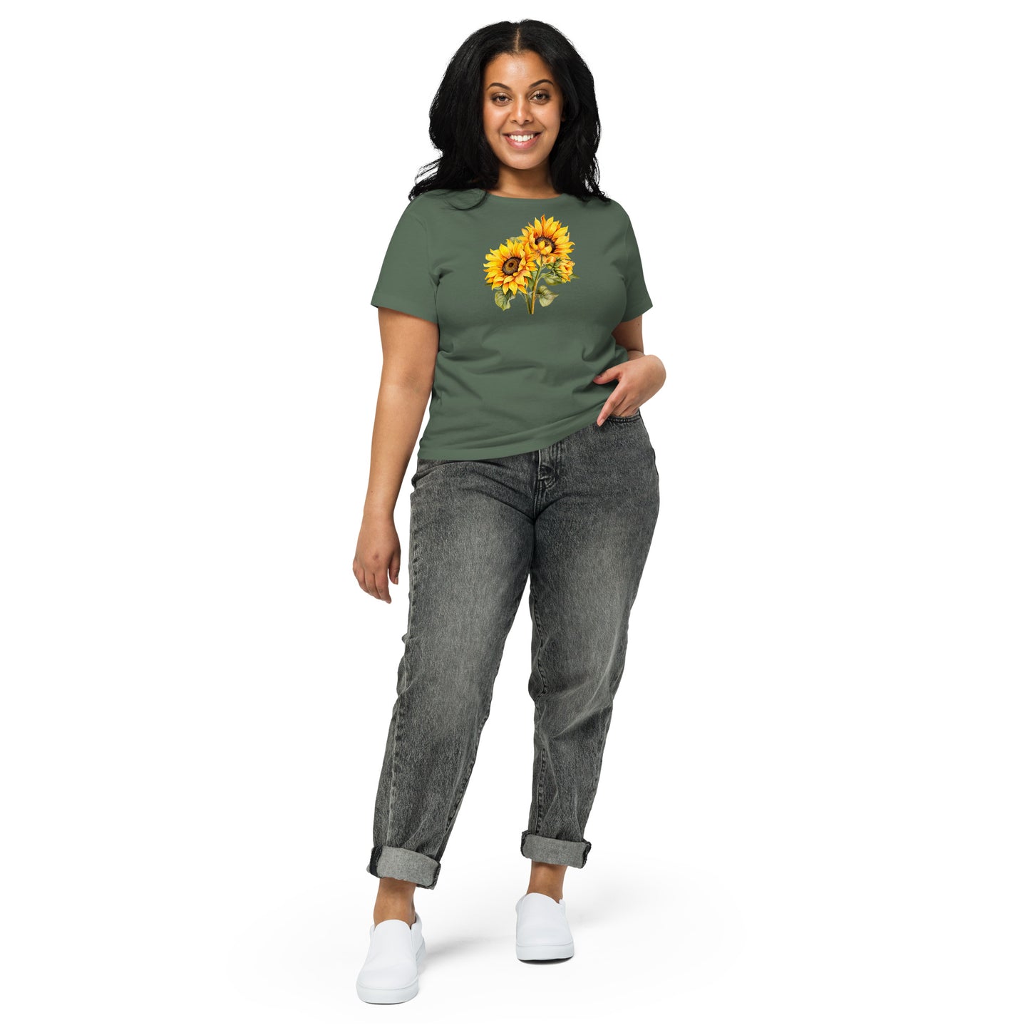 Sunflowers Women’s high-waisted t-shirt