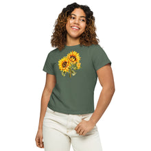 Load image into Gallery viewer, Sunflowers Women’s high-waisted t-shirt