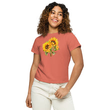 Load image into Gallery viewer, Sunflowers Women’s high-waisted t-shirt