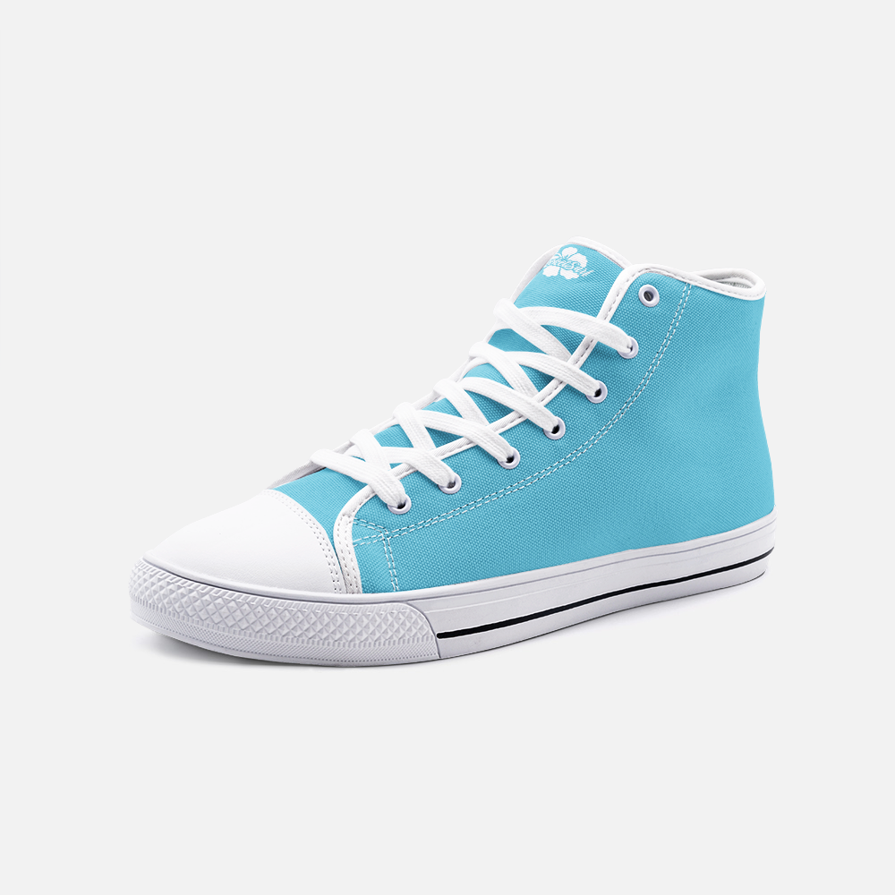 Unisex High Top Canvas Shoes - Light Blue
