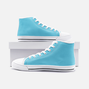 Unisex High Top Canvas Shoes - Light Blue