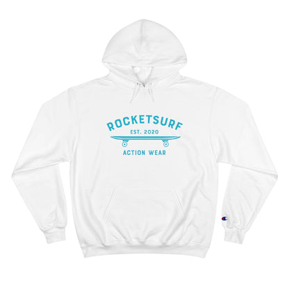 Champion Hoodie - RocketSurf Skate Club Light Blue Lettering