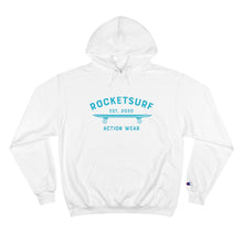 Cargar imagen en el visor de la galería, Champion Hoodie - RocketSurf Skate Club Light Blue Lettering