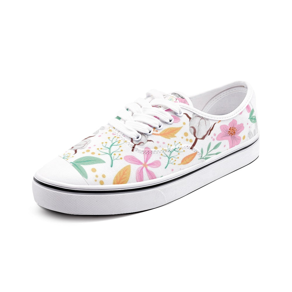 Unisex Canvas Shoes Fashion Low Cut Loafer Sneakers - Cute Flowers