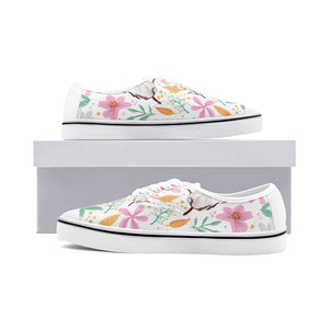 Unisex Canvas Shoes Fashion Low Cut Loafer Sneakers - Cute Flowers