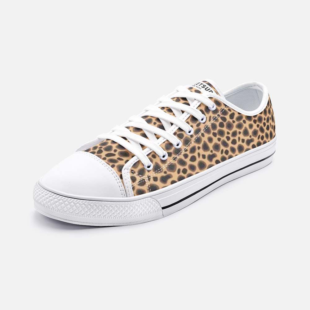 Unisex Low Top Canvas Shoes - Cheetah