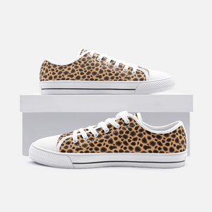 Unisex Low Top Canvas Shoes - Cheetah