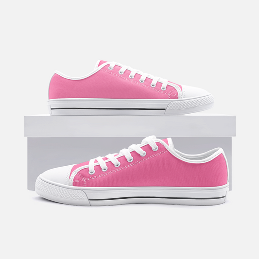 Unisex Low Top Canvas Shoes - Pink