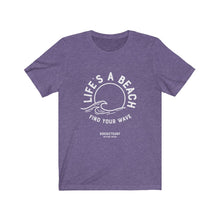 Charger l&#39;image dans la galerie, Life&#39;s A Beach Find Your Wave Unisex Short Sleeve Tee - 2 sided