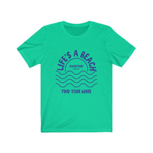 Load image into Gallery viewer, Life&#39;s A Beach Front-Side Waves Unisex Short Sleeve Tee
