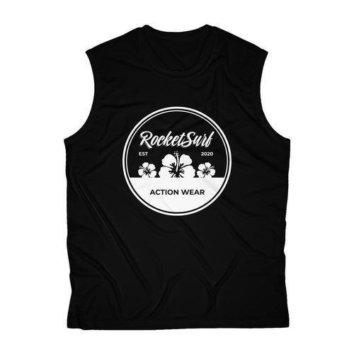 RocketSurf White Flowers Men's Sleeveless Performance Tee