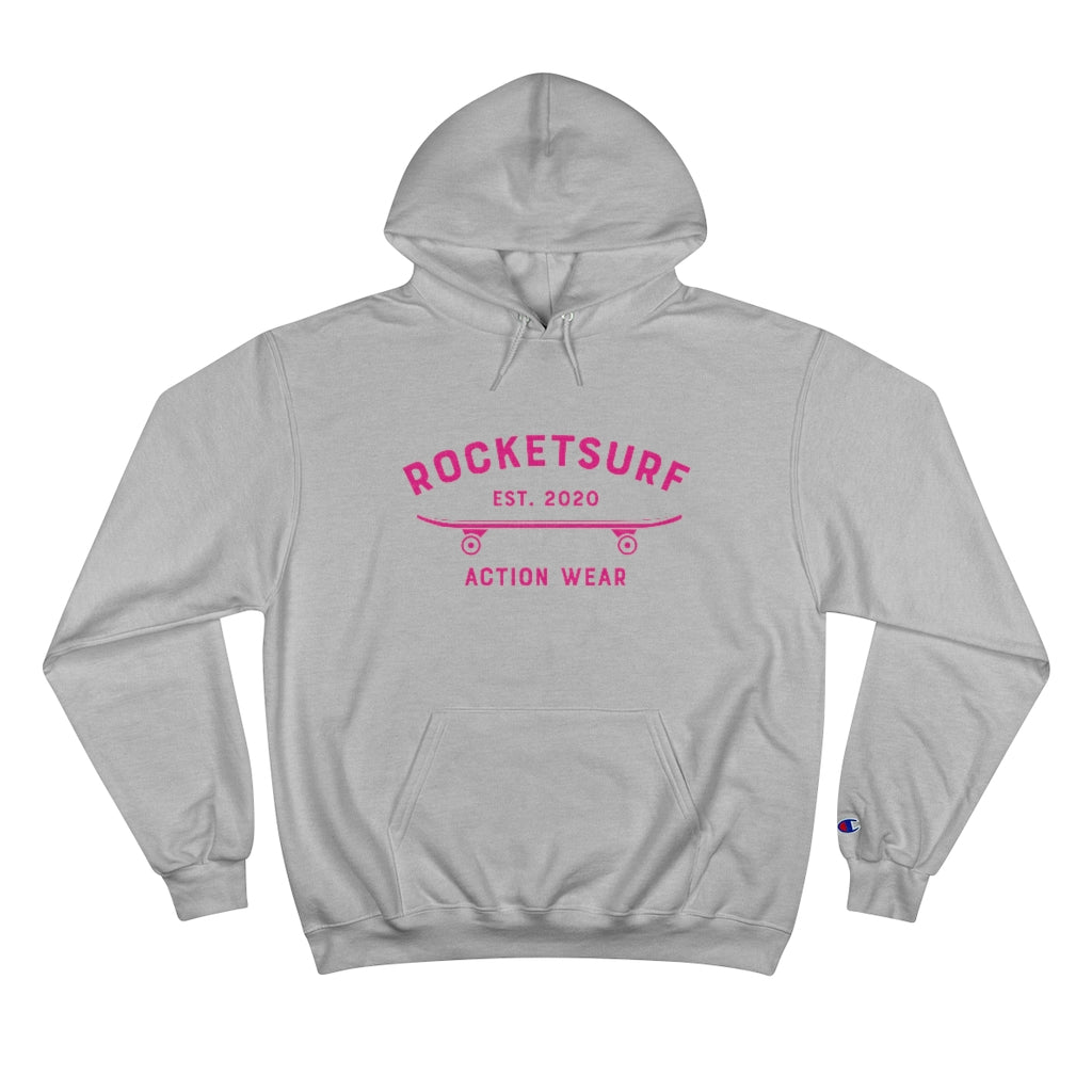 Champion Hoodie - RocketSurf Skate Club Magenta Lettering