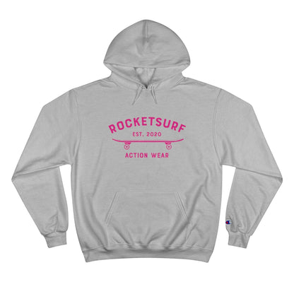 Champion Hoodie - RocketSurf Skate Club Magenta Lettering