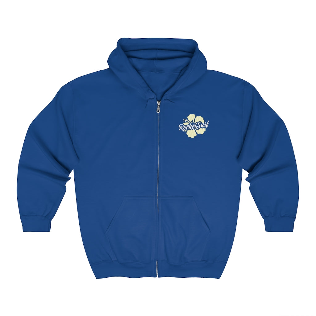 Unisex Zip Up Hoodie Yellow Flower