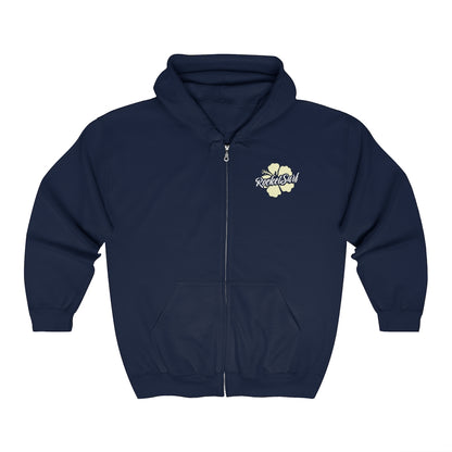 Unisex Zip Up Hoodie Yellow Flower