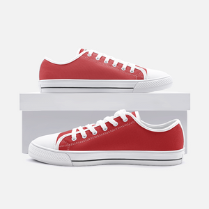 Unisex Low Top Canvas Shoes - Red Brick