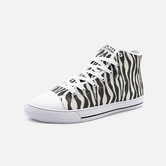 Unisex High Top Canvas Shoes - Zebra